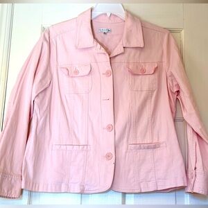 Croft & Barrow Pink Jean Jacket Classic Style